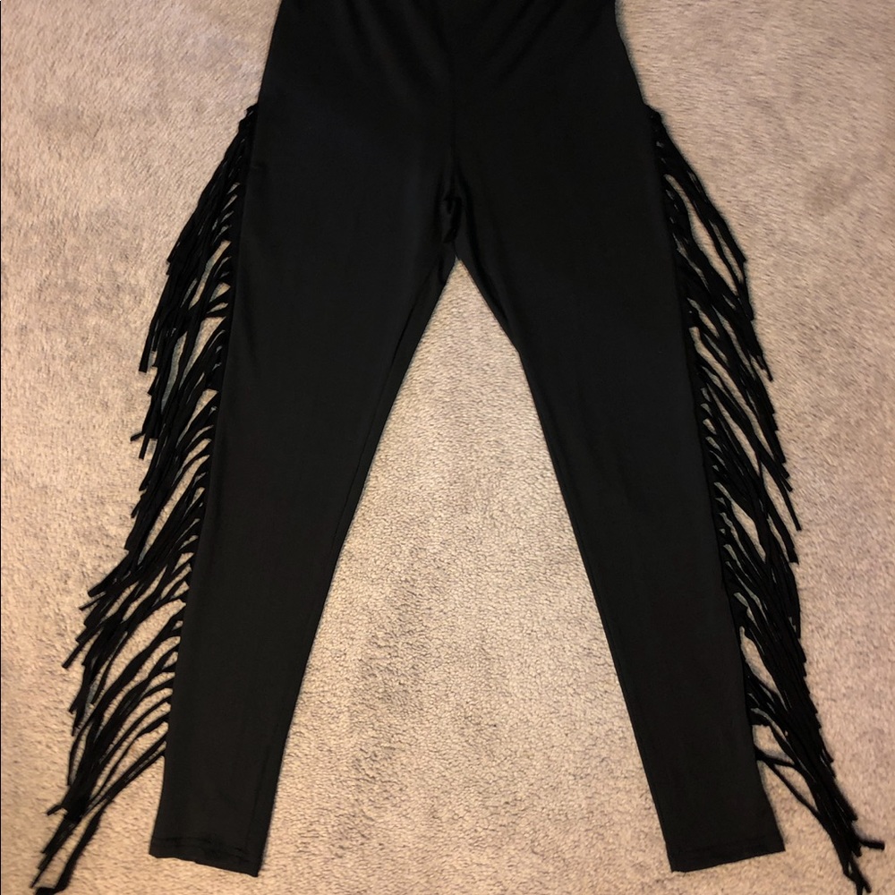 Crazy train on the fly fringe leggings